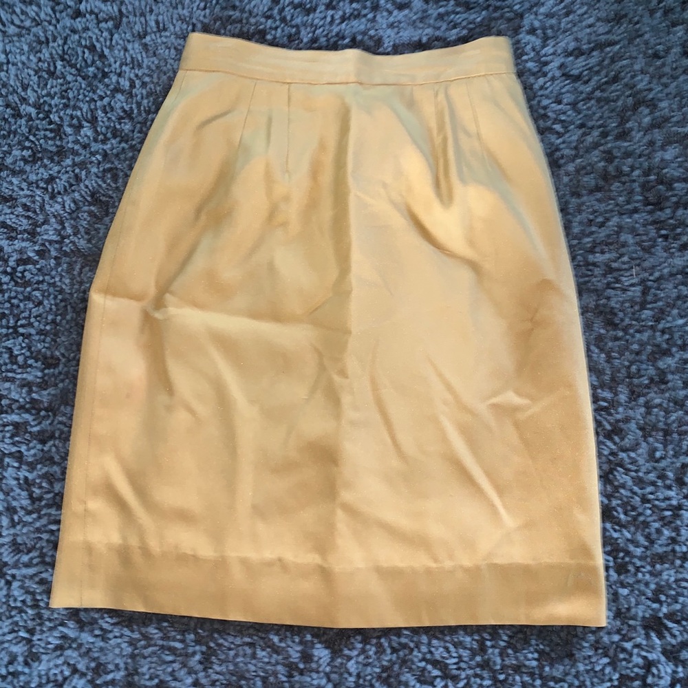 Anne Klein yellow silk skirt